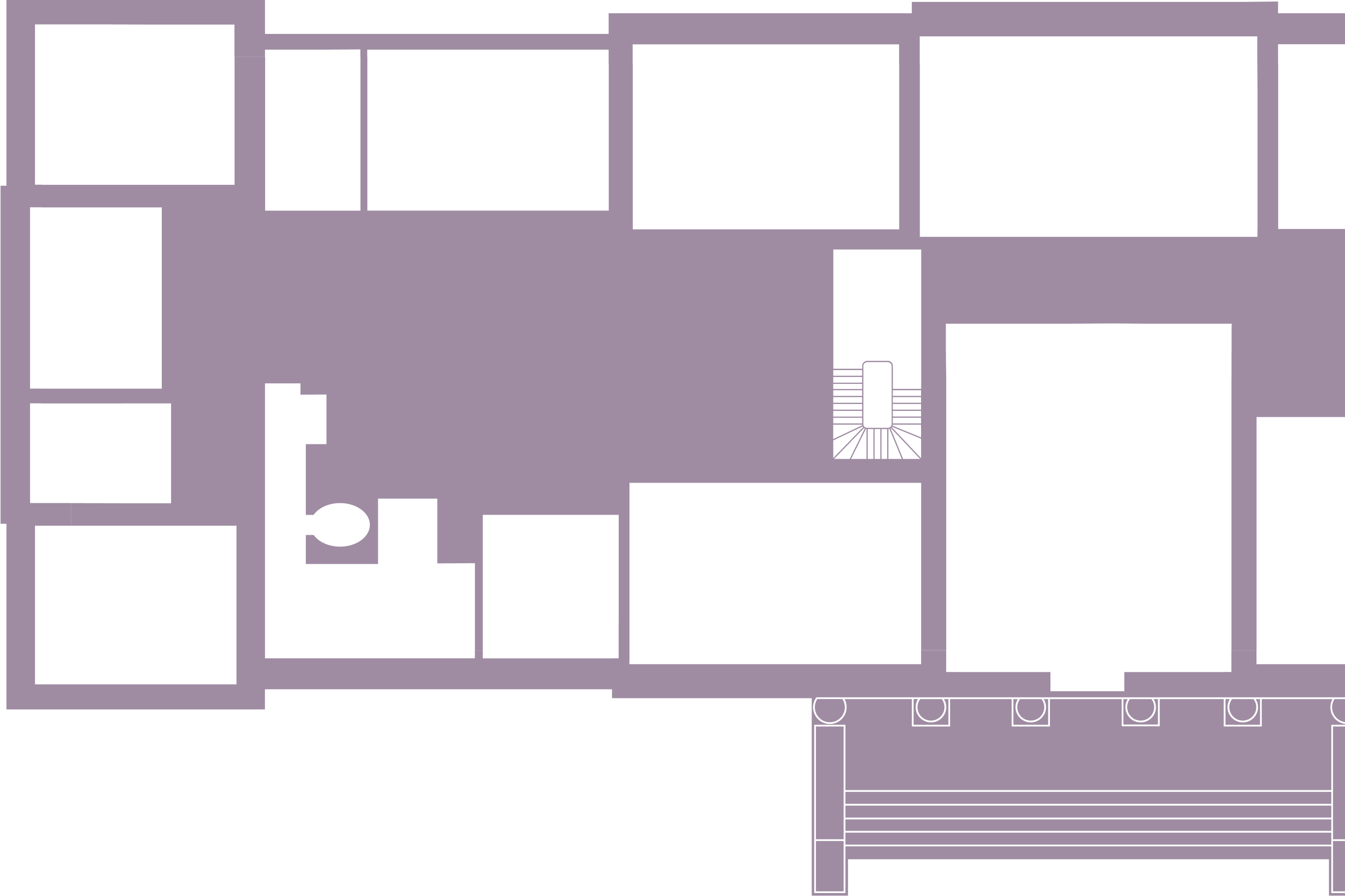 Simple floor plan of the east rooms and corridors of the State Floor