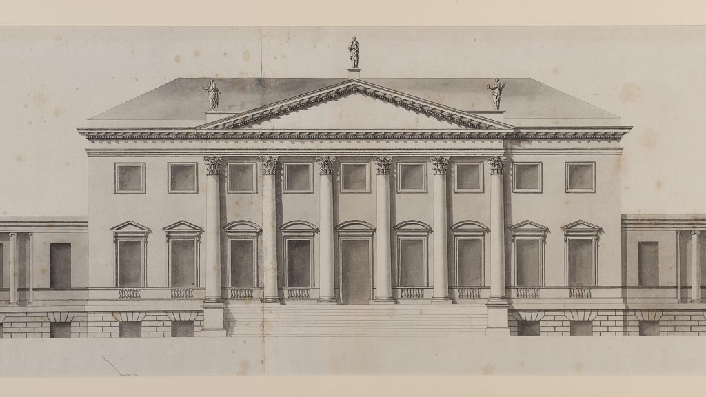 Drawing of Harewood House by John Carr